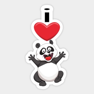 I Heart Pandas Sticker